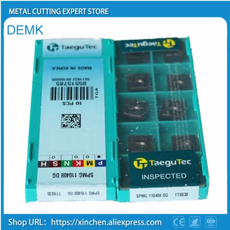 

Knife SPMG 110408 DG TT9030 10pcs for Taegutec CNC U-type fast drill bit Carbide blade processing Stainless steel and steel