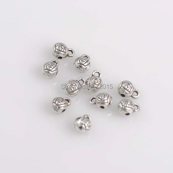 

50PCs Tibetan Silver Bail Beads Spacer Beads Fit Charm Bracelet 9x6mm YTC0045