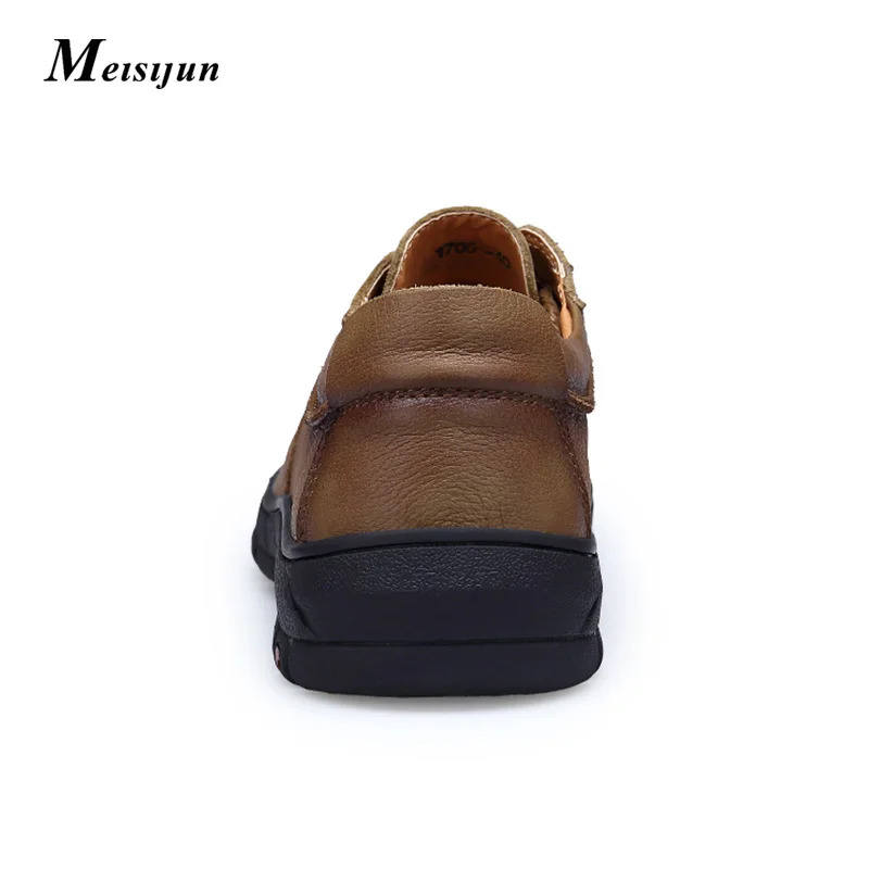 Для мужчин кожаные туфли итальянец стиль ручной Мужская обувь дышащая Уличная