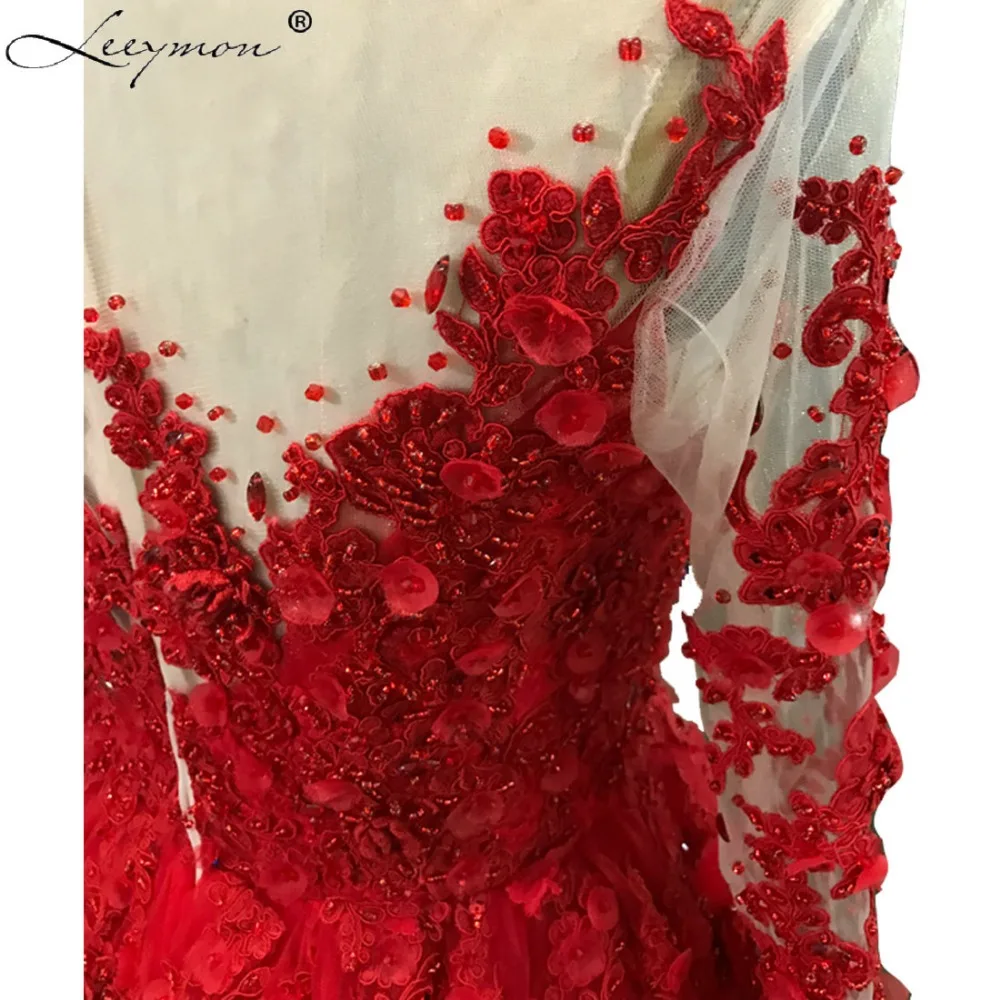 Красное Кружевное Свадебное платье с цветочной аппликацией свадебные платья