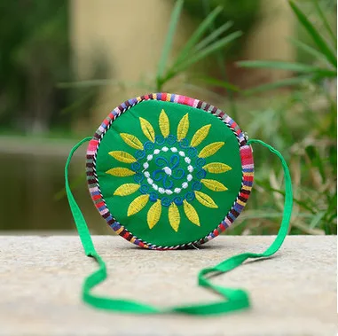 Модная женская маленькая круглая сумка с вышивкой! Популярный подарок женские