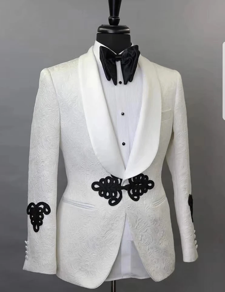 

Men Wedding Suits Slim Fit 3 Pieces Tuxedo Groom Groomsman master of ceremonies Host stage jacket pant vest Singer costume