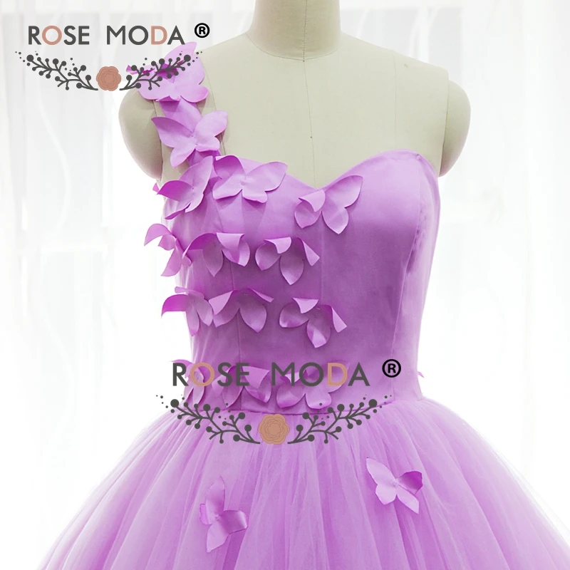 Розовое модное роскошное свадебное платье на одно плечо с бабочкой 3 D реальные