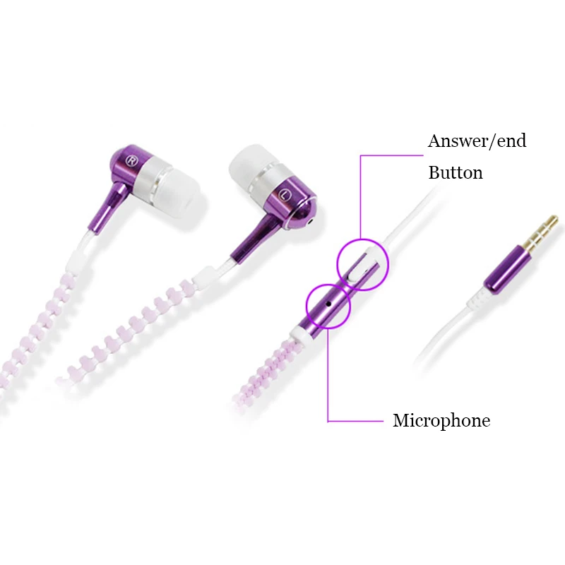 VAORLO светящиеся наушники-вкладыши проводные наушники на молнии металлическая