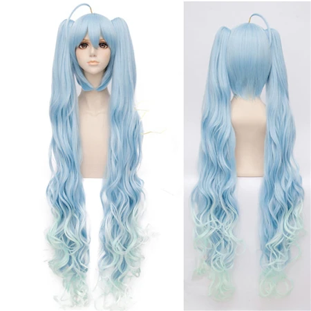 Customsized косплей Vocaloid Хацунэ Мику звезды и Снег Мику женский косплей-костюм платье аниме Хэллоуин вечерние костюмы - Цвет: wig