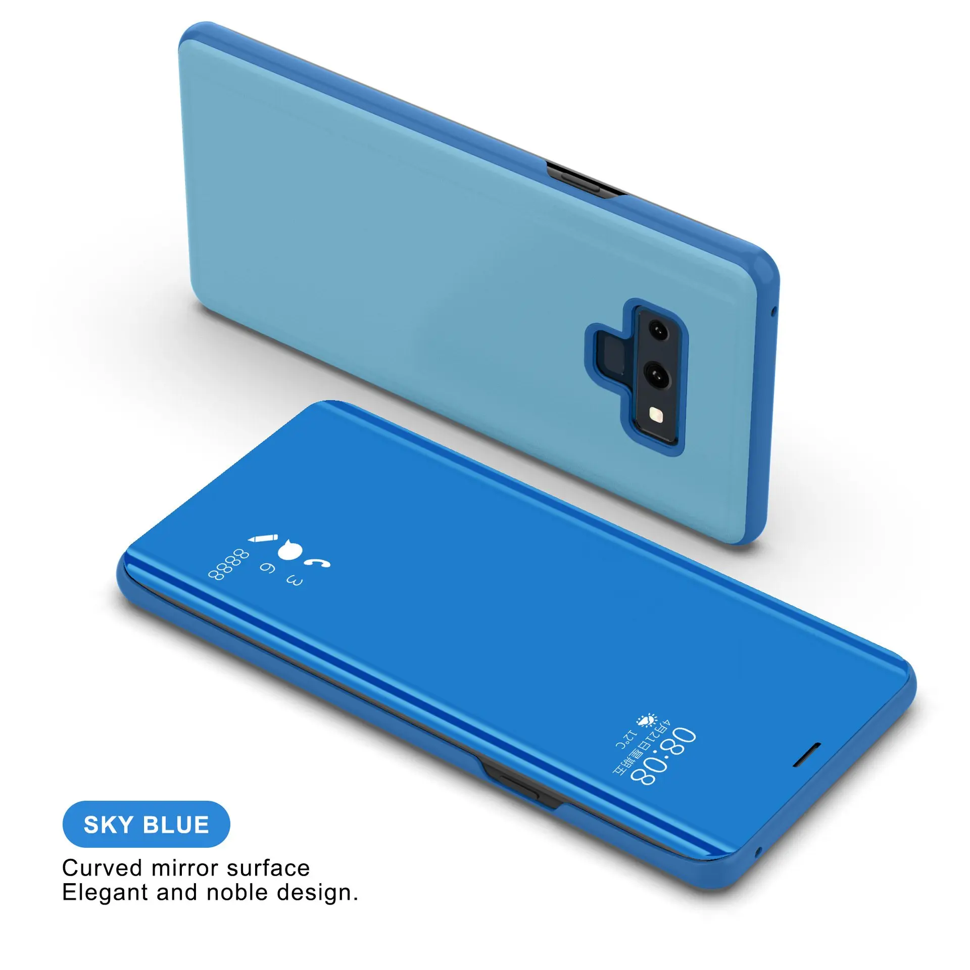 Зеркальный кожаный чехол для samsung Galaxy S8 S9 Plus Note 8 9 A30 A40 A50 A70, умный зеркальный Чехол-книжка для samsung A 30 40 A505
