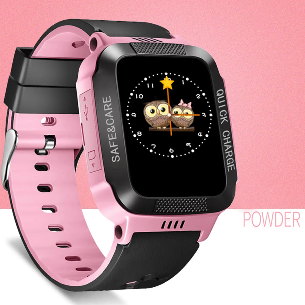 black and pink Y21s детский смарт-телефон вызов сенсорный экран позиционирование gps трекер часы ребенок анти потеря голосового вызова SOS будильник часы Ios/android - Цвет: black and pink