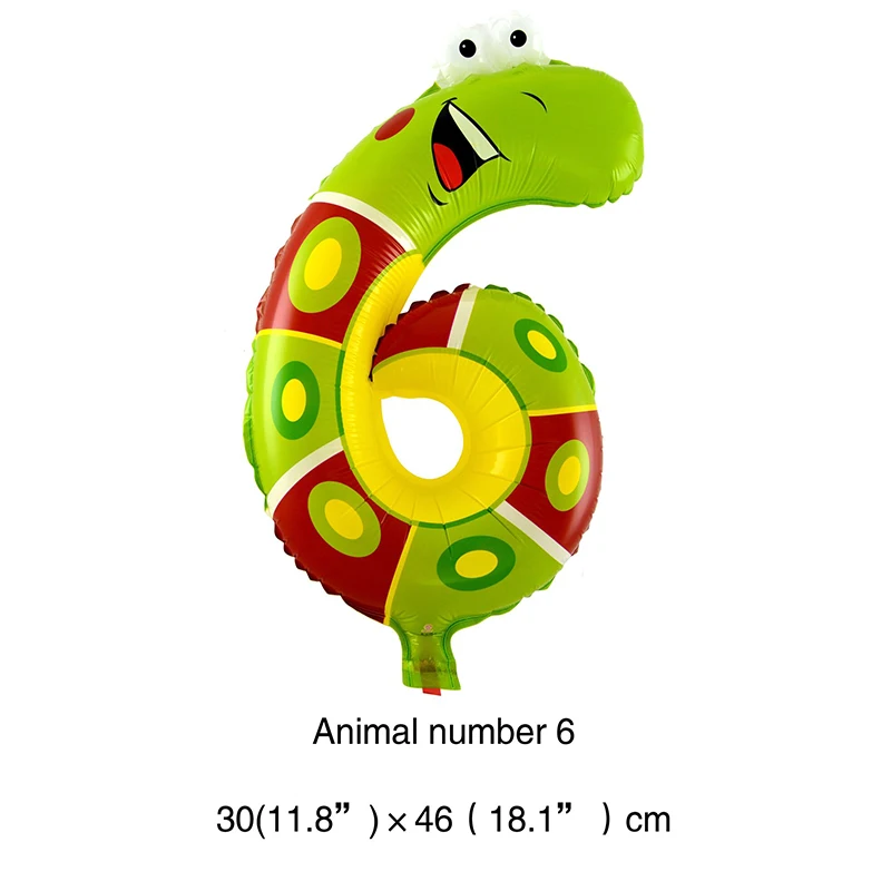 Бесплатная доставка 1 шт. 16 дюймов воздушные шары с цифрами животных 0-9 фольга