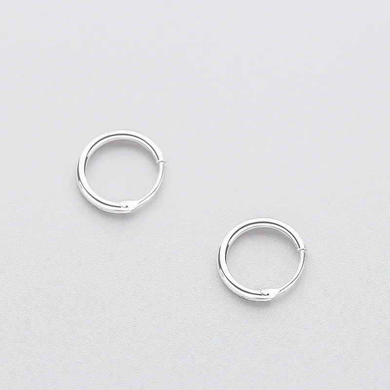 INZATT Real 925 Sterling Silver Minimalist Smooth Round Hoop Earrings Fine Jewelry Accessories Black White Color | Украшения и