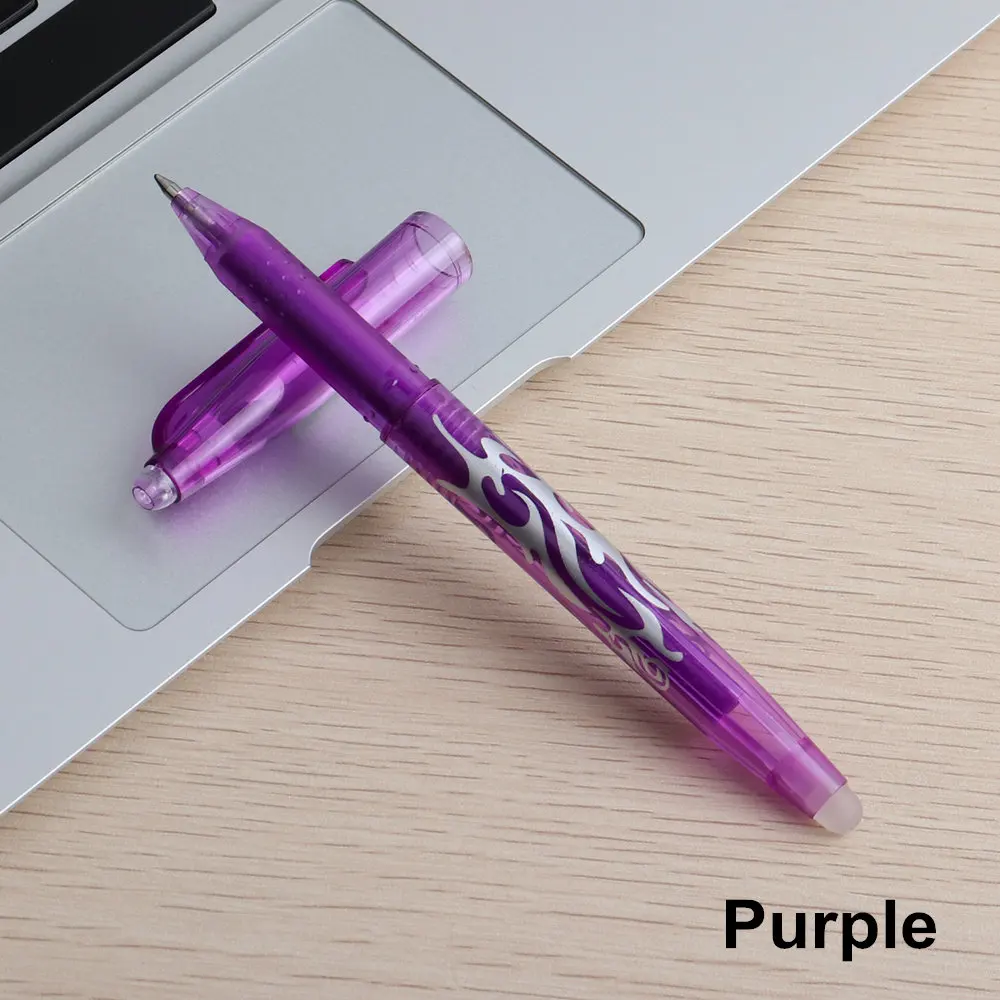 1PCS Purple Pen GENKKY 8 цветов на выбор 0,5 мм Kawaii пилот стираемую ручка волшебный гель ручка Школа Офис письменные принадлежности студент канцелярские - Цвет: 1PCS Purple Pen