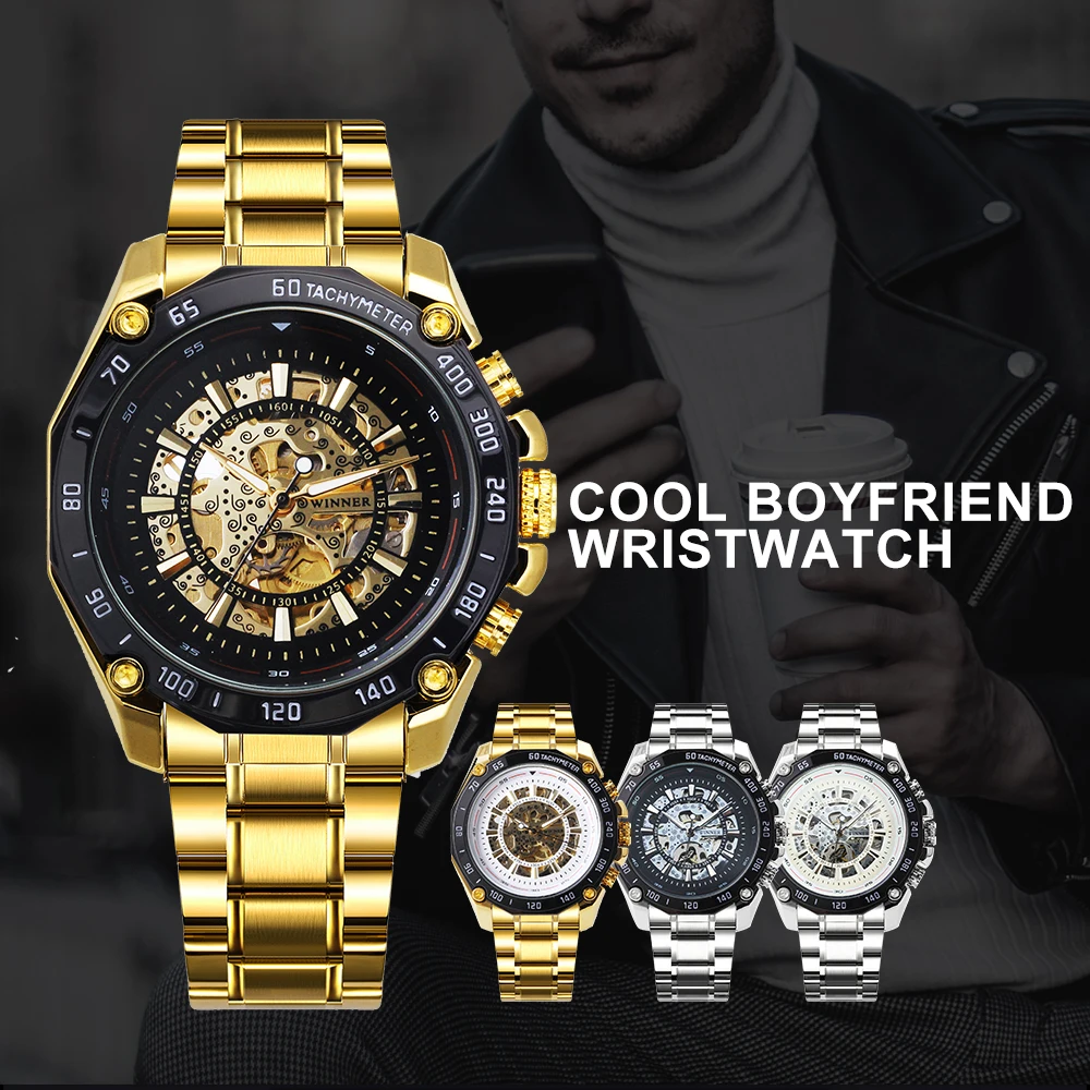 Часы наручные WINNER Мужские механические спортивные автоматические брендовые