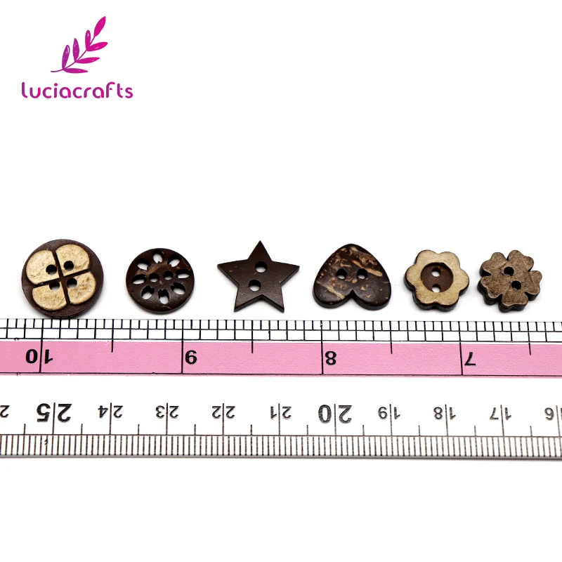 Lucia crafts 12 50 шт./лот 10 20 мм кокосовые деревянные кнопки Ассорти DIY Швейные