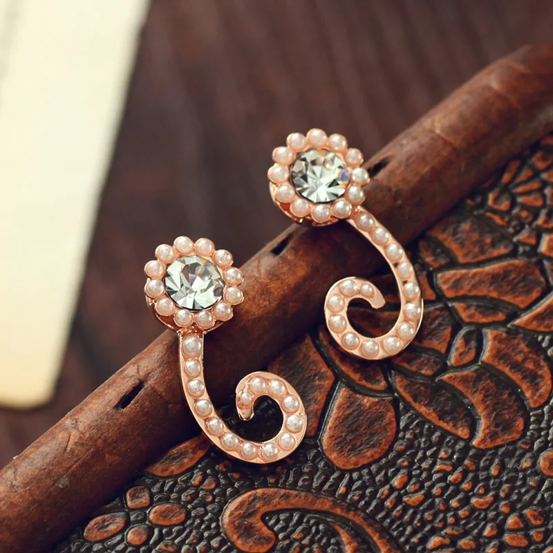 Длинные висячие серьги Neoglory австрийские стразы с искусственным жемчугом