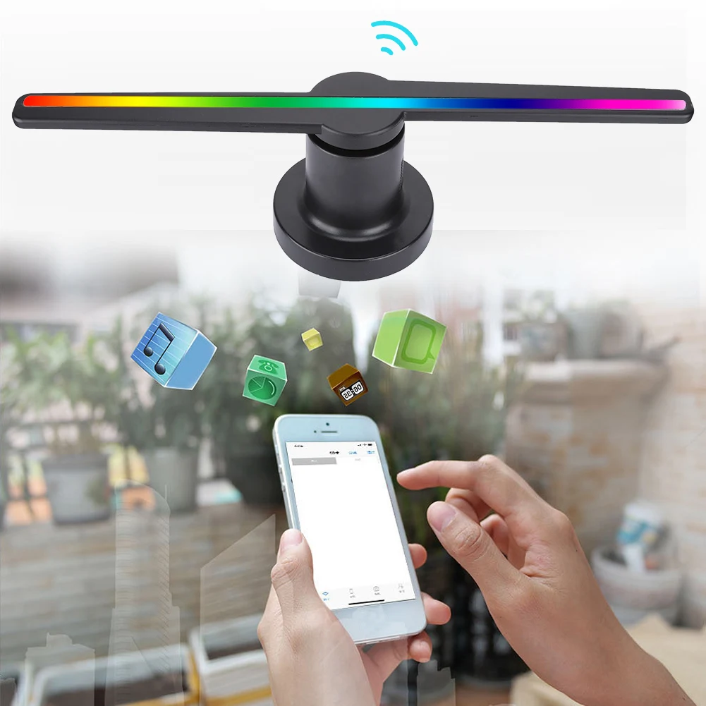 2,4 ГГц WiFi 3D голографический проектор HD проекция Система домашнего кинотеатра с 384 шт лампочками бусинами в 8 Гб tf-карта переменного тока 100-240 В