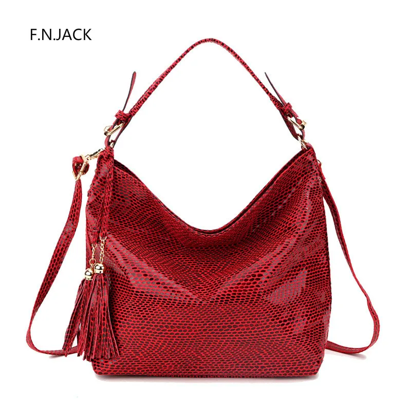 Женская сумка тоут под змеиную кожу F.N.JACK 2019|Сумки с ручками| |
