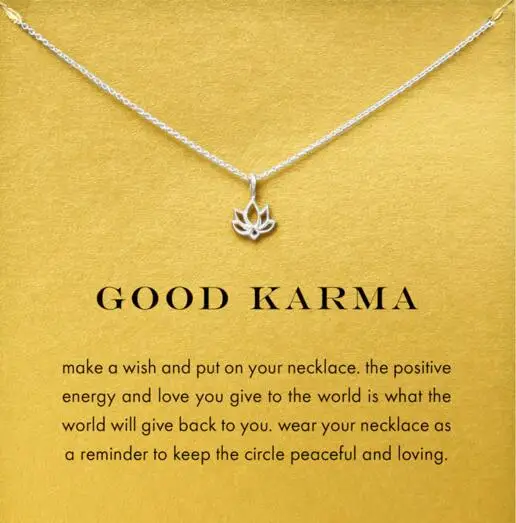 Цепочка с подвеской Good Karma Lotus ожерелье золотого цвета кулоном до ключиц
