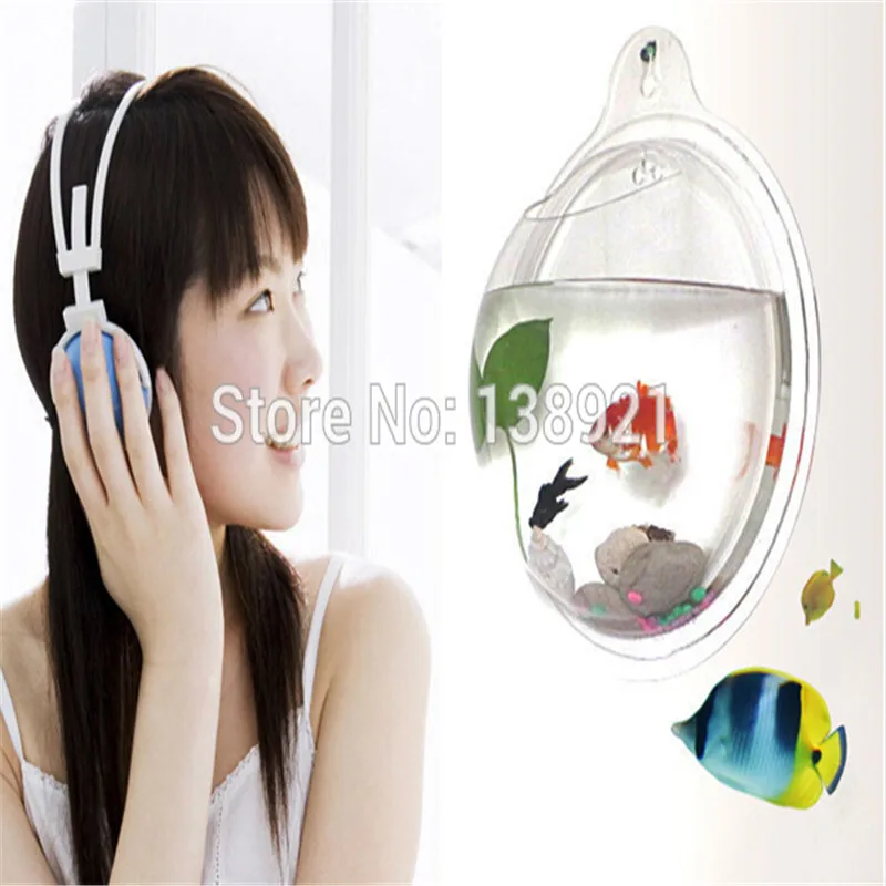 Творческий Настенный Аквариум Fish Tank Висит Шар Завод Пузырь Горшок Украшения|wall