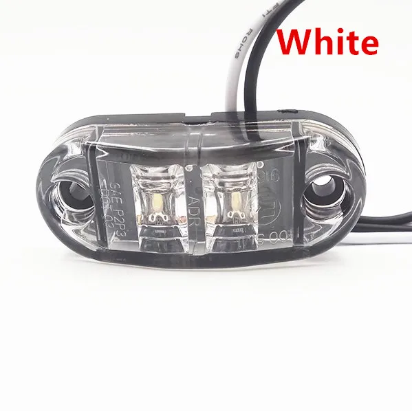 White 20 шт. грузовик боковой фонарь 12 В в/В 24 светодио дный LED красный цвет: желтый, белый синий зеленый водостойкий для трейлер лодка темно Предупреждение - Цвет: White
