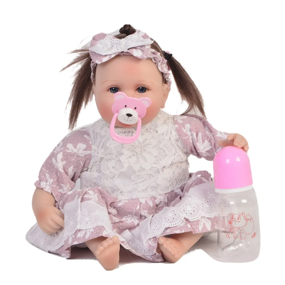 KEIUMI Collection New Reborn Baby Doll Soft Silicone Vinyl Real Touch Newborn 17inch 43cm princess baby girl toys bonecas | Игрушки и