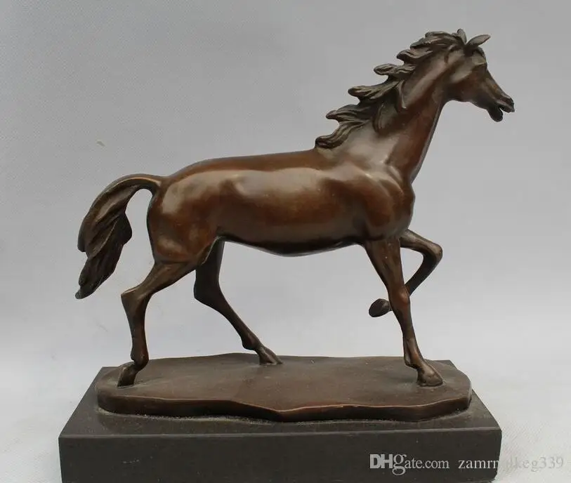 Китайская Художественная Скульптура бронзовая медная мраморная лошадь