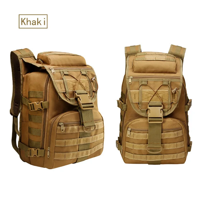 Khaki Открытый наплечный военный рюкзак для кемпинга, Путешествий, Походов, походов, солдат, сумки большой емкости, сумка для подъема, армейский пакет для игры в поле боя - Цвет: Khaki