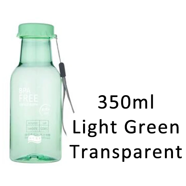 350ML light green Transhome яркие цвета небьющаяся бутылка для воды 350 мл 550 мл портативная герметичная велосипедная Спортивная пластиковая бутылка стакан для лимонного сока - Цвет: 350ML light green