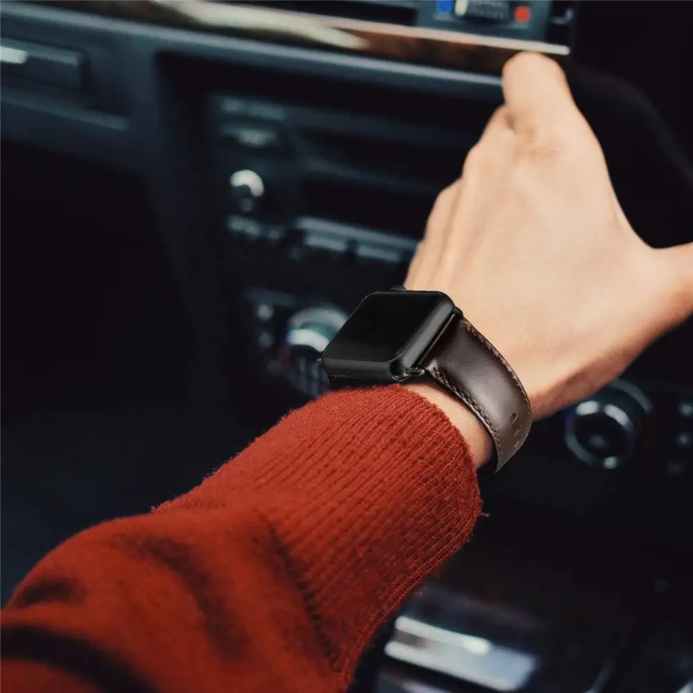 Ремешок кожаный для Apple Watch SE Band 44 мм 40 42 38 Series 6 5 4 3 2 1|Ремешки часов| |