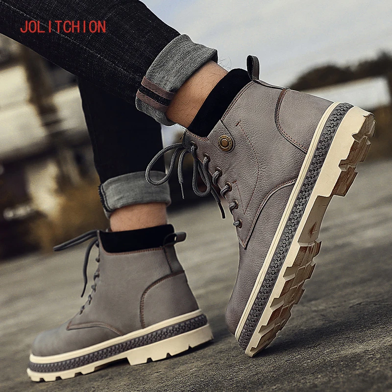 Зимние мужские повседневные ботинки; уличные кроссовки; полуботинки martin; zapatillas hombre; Высококачественная кожаная мужская обувь; chaussure homme