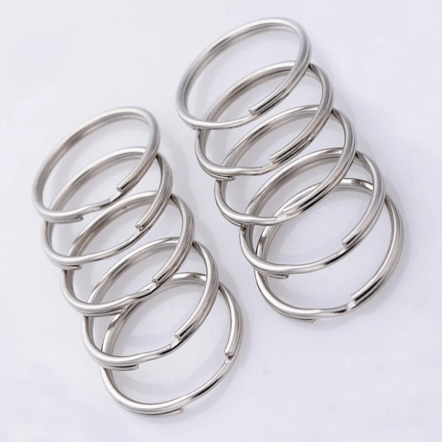 10 шт 25 мм сплав Сплит брелок очарование металлический цепочка держатель сумка