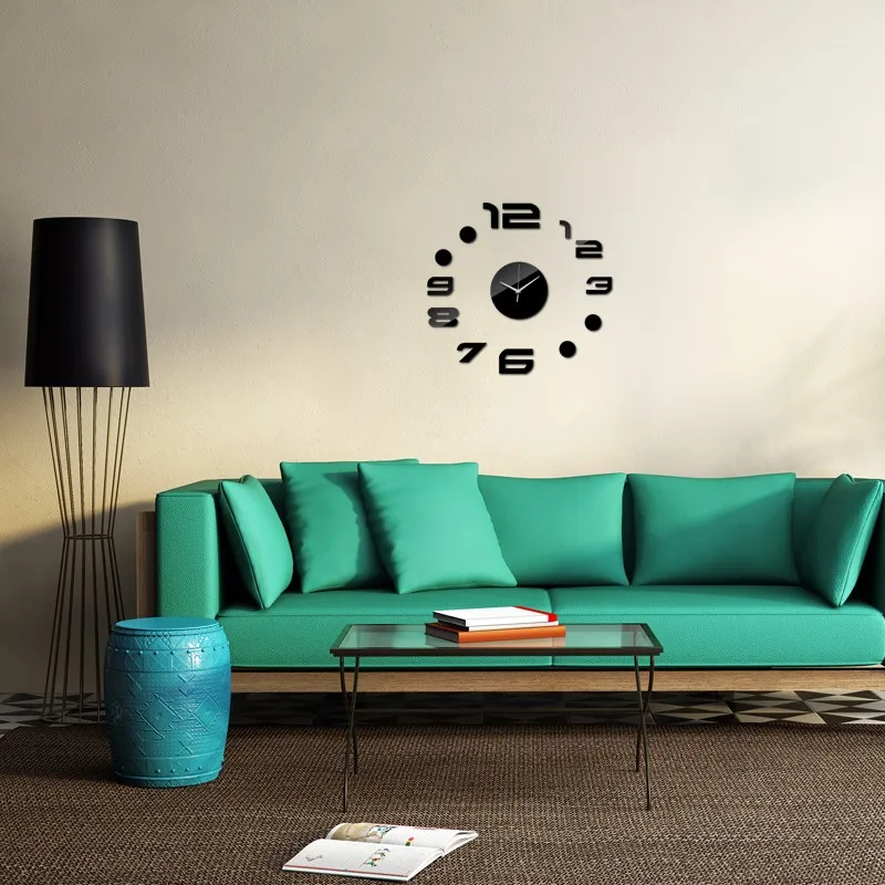 Новые 3d акриловые зеркальные настенные часы diy цифровые художественные часы для гостиной часы из наклеек Новинка бросился домашний декор