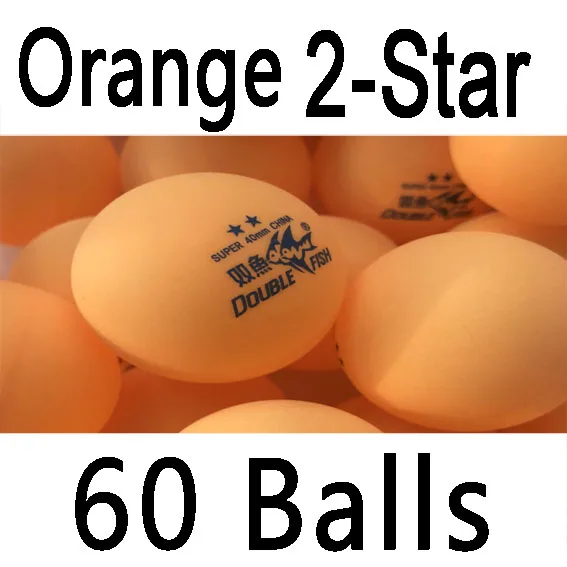 2 star orange 60x Double Fish 1star 2star 3star 40mm training Table Tennis Balls - Цвет: 2 star orange
