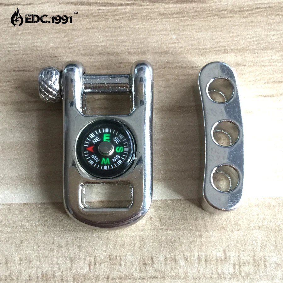 10PCS/LOT High quality Adjustable U Shape Anchor Shackle Outdoor Survival Rope Paracord Bracelet Buckle with mini for Compass | Спорт и