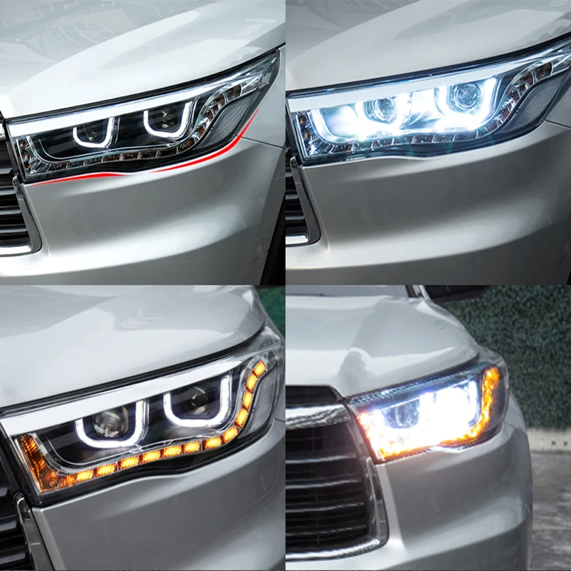 Светодиодный HID DRL Автомобильные фары в сборе корпус передней для Toyota Highlander