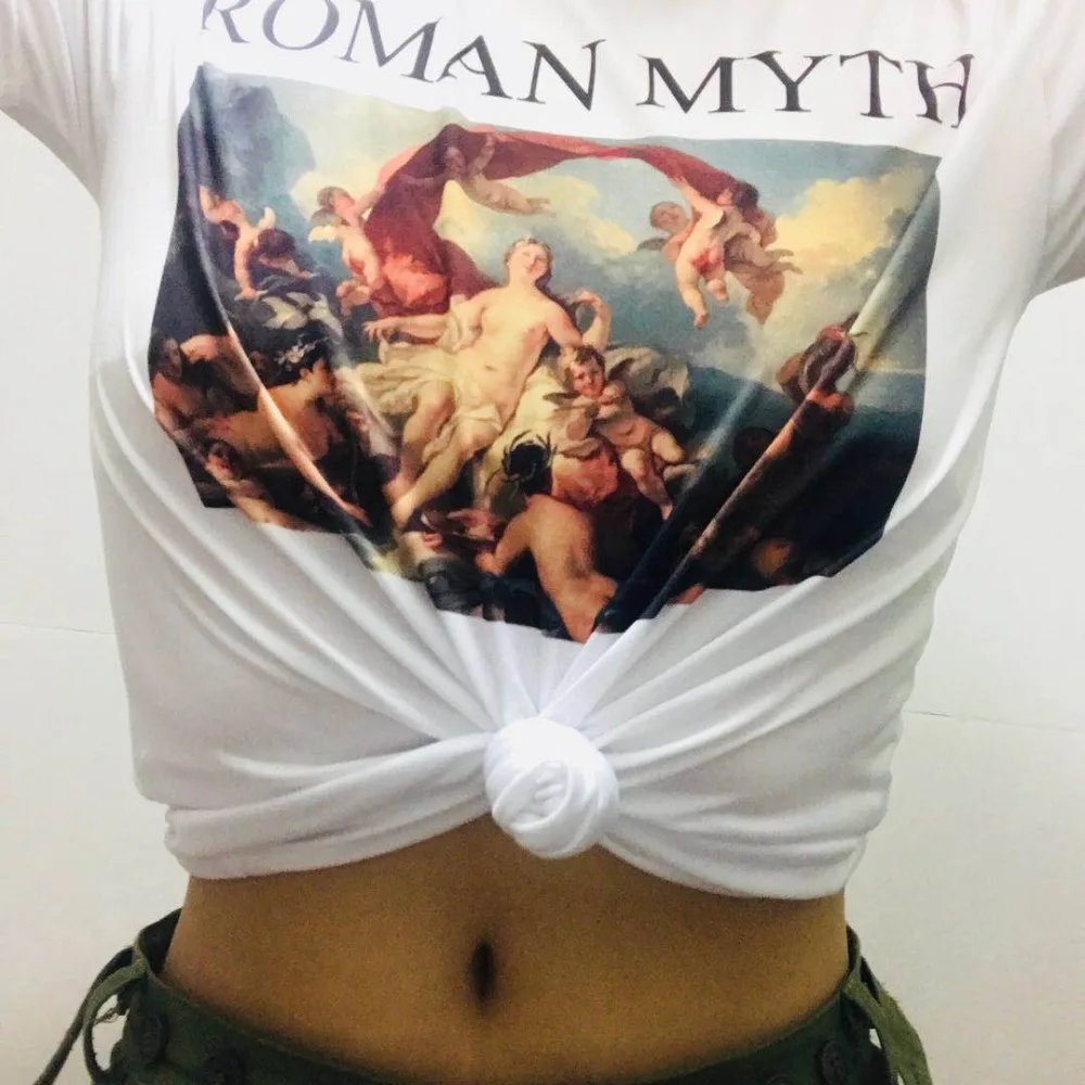 Летняя женская футболка в римской мифологии Повседневная модная свободная с