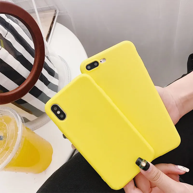 Для iphone 7 8X6 Чехол Модные Простые однотонные Цвет телефон I6 I8 I7 плюс i6s скраб яркие