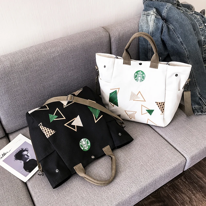 Starbucks, сумка на плечо, прочная, для женщин, студентов, одиночная, для покупок, сумка в клетку, женская сумка через плечо