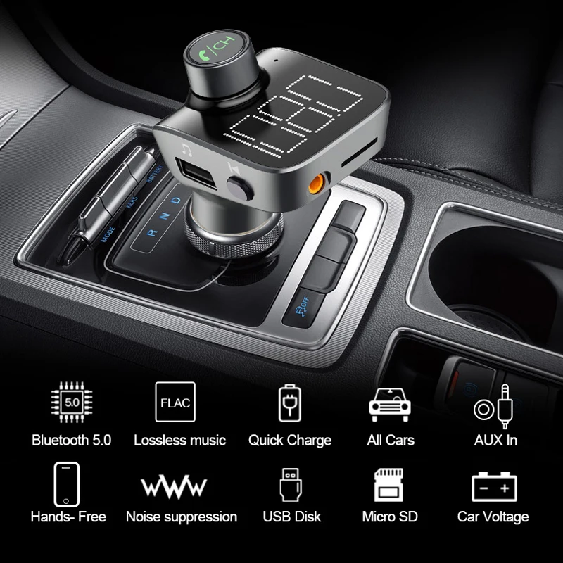 5 0 Bluetooth FM передатчик Комплект беспроводной связи для автомобиля большой