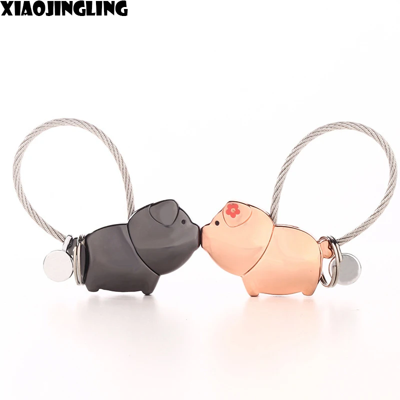XIAOJINGLING брелок для влюбленных с 3D рисунком «Поцелуй свиньи», подарок для влюбленных, брелок, прекрасный держатель для ключей, автомобильный брелок для ключей для женщин и мужчин, ювелирные изделия, подарки