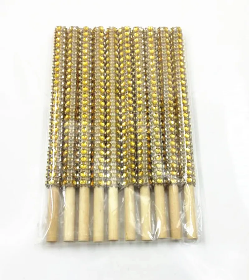 12 шт. золотые блестящие палочки для яблок свадьбы детского душа Стразы конфеты