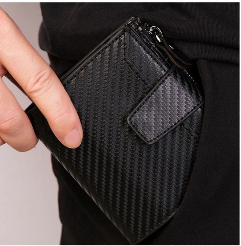 Женские и мужские многофункциональные RFID кошельки ID держатель для банковской карты винтажный мини маленький кошелек на молнии для монет короткий кошелек держатели для кредитных карт
