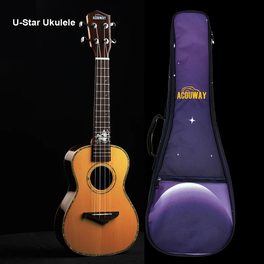 Acouway ukulele Concert Tenor 23 /26 ukelele Ukulele with bag Solid Spruce top glossy finish 12 zodiac birthday gift present