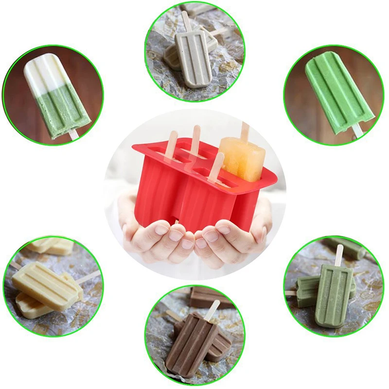 UPORS пищевая Popsicle силиконовые формы 4/10 полость домашняя кухня силиконовая форма для Фруктового мороженого на палочке BPA бесплатно Замороженные для леденца крем