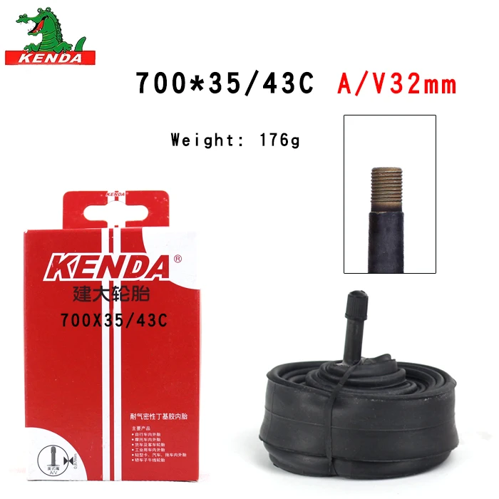 700 x35-43C AV32mm Kenda шины для горного велосипеда, шоссейные велосипедные шины 700*18 23 25 28 32 35 43 45C, запчасти для велосипеда AV FV, велосипедные бутиловые резиновые велосипедные внутренние трубы - Цвет: 700 x35-43C AV32mm