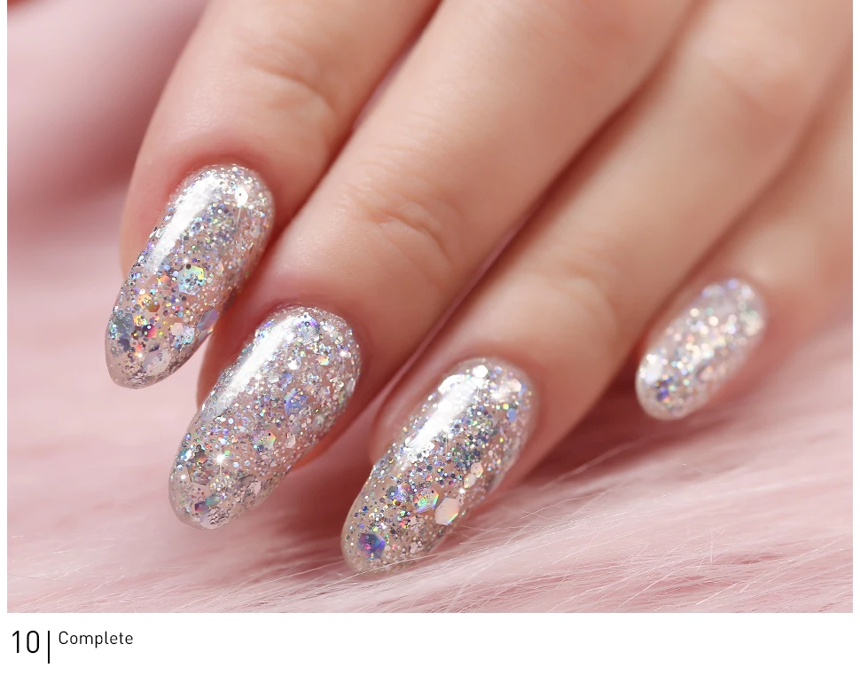 Azure beauty, 9 шт./лот, супер Платиновый гель для ногтей, супер бриллиантовый Сияющий УФ-гель для ногтей, Кристальный лак для нейл-арта, замачиваемый УФ светодиодный гель