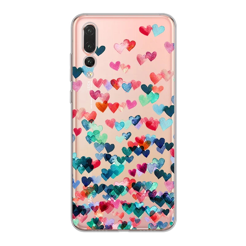 ciciber Cover For Mate 20 10 9 Lite Pro X Huawei P Plus smart 2019 Phone Cases Soft TPU Design Love Heart |