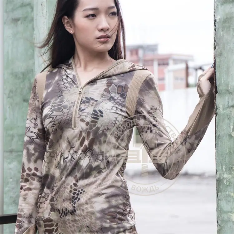 

Woman Quick-dry Long Sleeve Hoody Shirt Mountain Top