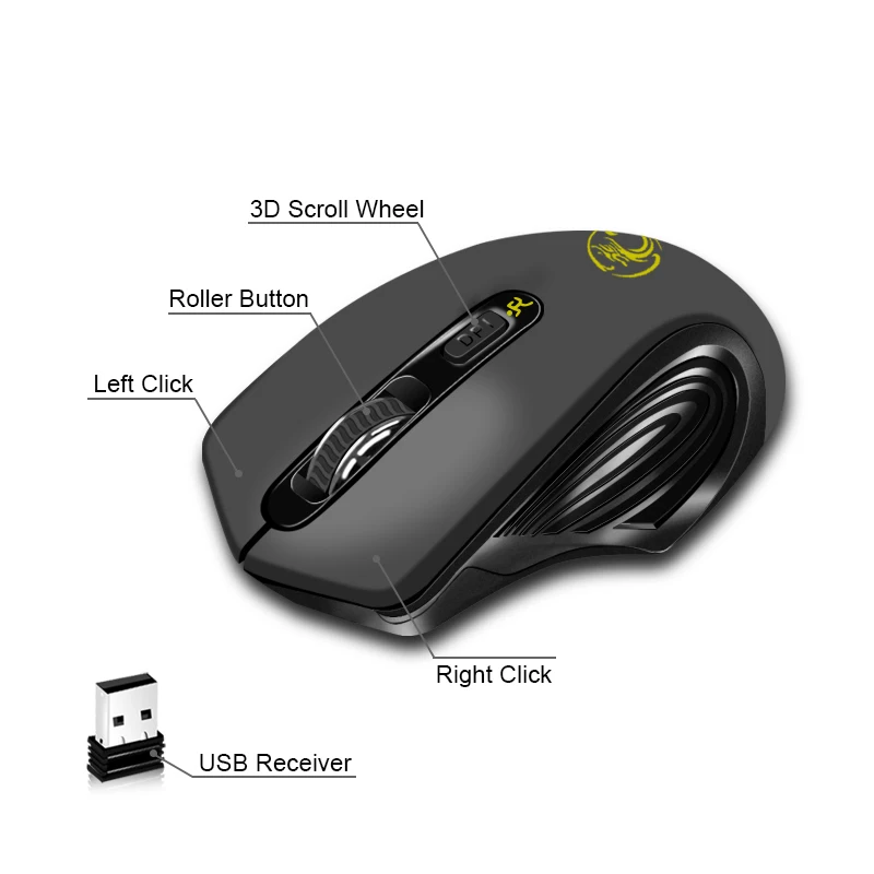 Мышь компьютерная беспроводная 2000DPI USB 3 0 2 4 ГГц|Мыши| |