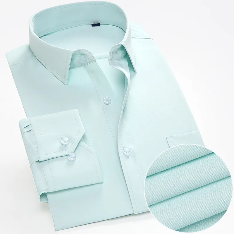 

men's shirts with long sleeves new product listed business men's shirts tops dress shirt plain color Large Size 5XL 6XL 7XL 8XL