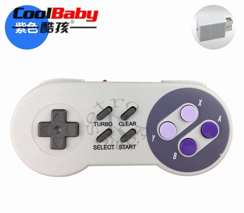 2 шт./лот беспроводной контроллер для Super Nes Mnini Classic Edition фиолетовая кнопка 4G