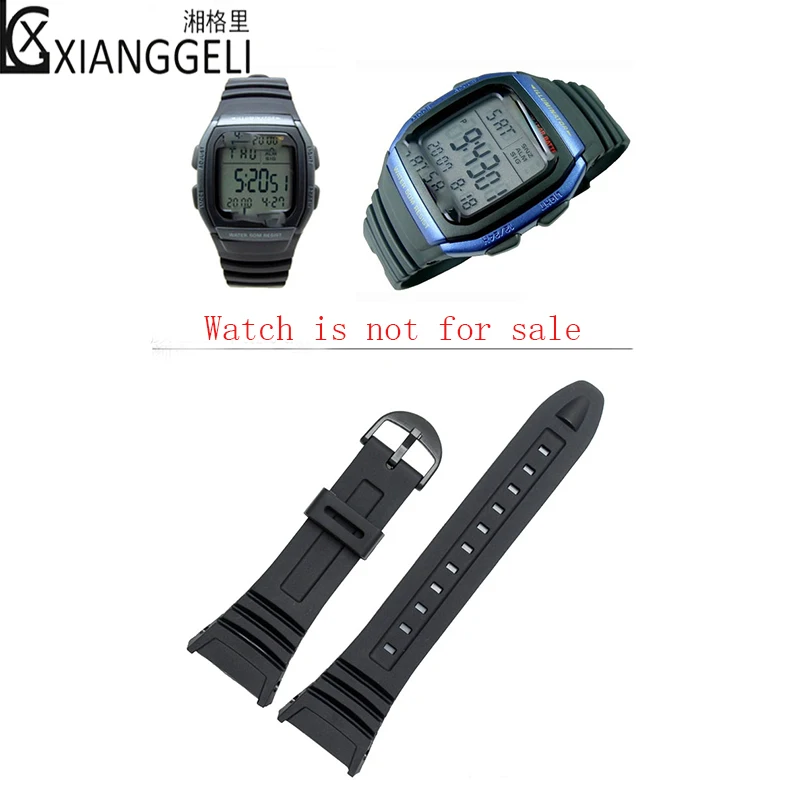 Watch Accessories Silicone Strap for Casio casio Rubber W-96H Electronic Black Men's Sport Waterproof | Наручные часы